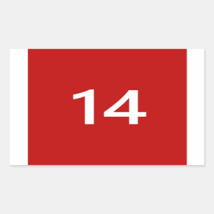 Legendary No. 14 in red and white Rectangular Sticker