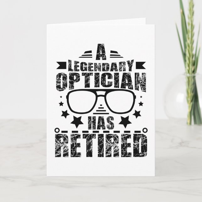 Legendary Optician Retires Card (Front)