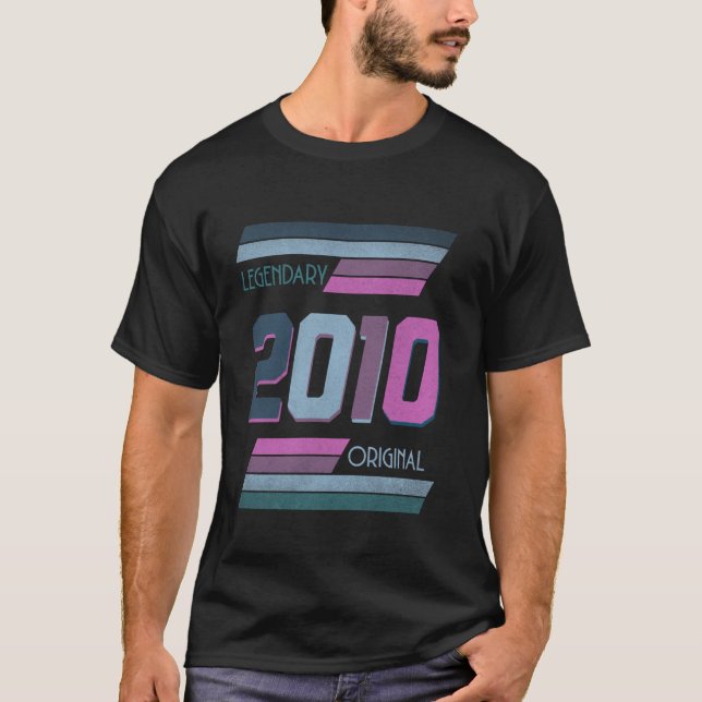 Legendary Original Born In 2010 Retro Style T-Shirt (Front)
