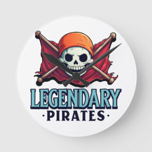 Legendary Pirates Round Clock