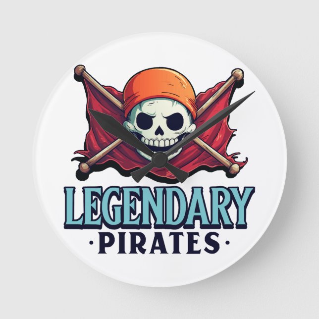 Legendary Pirates Round Clock (Front)