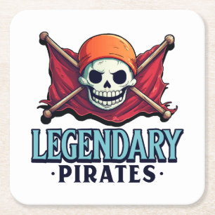 Legendary Pirates Square Paper Coaster