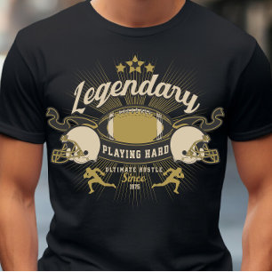 Legendary Playing Hard 50th Birthday Football T-Shirt