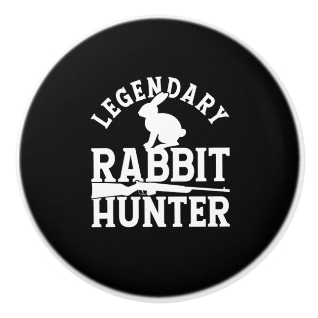 Legendary Rabbit Hunter Ceramic Knob (Front)