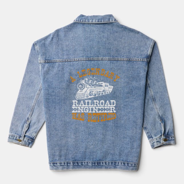 Legendary Railroad Engineer Has Retired Perfect Ro Denim Jacket (Back)