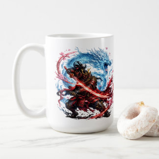 Legendary Samurai & Blue Dragon Mug | Japanese War