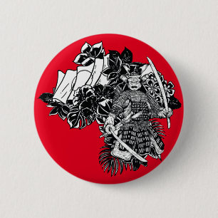 Legendary Samurai Warrior with Katana Design 6 Cm Round Badge