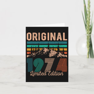 Legendary Since 1974 Birthday Hiking Mountains Vin Card