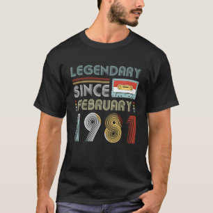 Legendary Since February 1981 Birthday Vintage T-Shirt