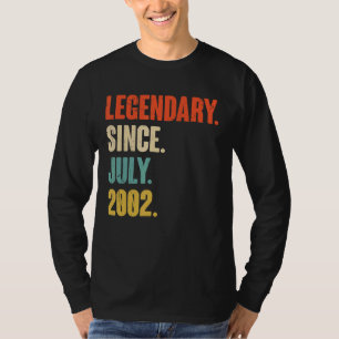 Legendary Since July 2002 20 Year Old 20th Birth T-Shirt