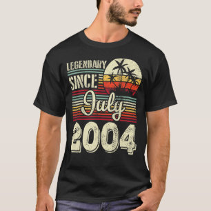 Legendary Since July 2004 Happy Birthday 18 Years T-Shirt