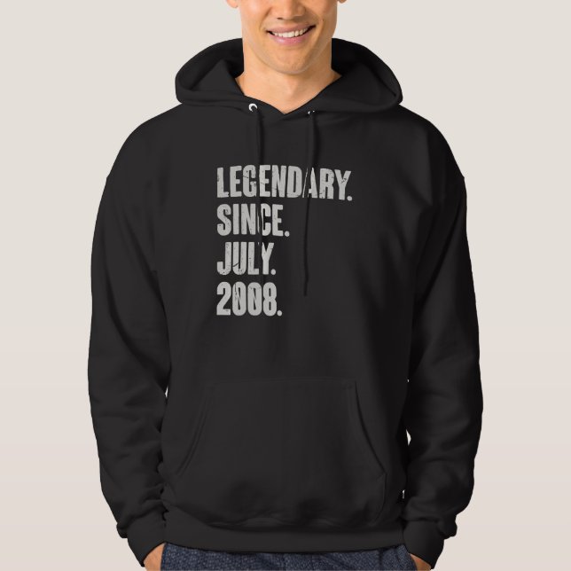 Legendary Since July 2008  14 Year Old  14th Birth Hoodie (Front)