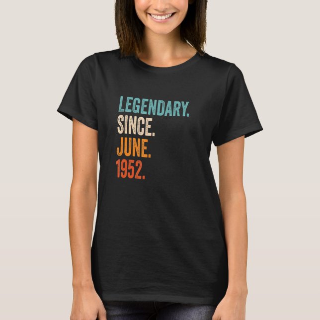 Legendary Since June 1952 71st Birthday T-Shirt (Front)