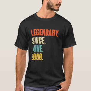 Legendary Since June 2000  22 Year Old  22nd Birth T-Shirt