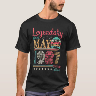 Legendary Since May 1987 Happy Birthday 35 Years L T-Shirt