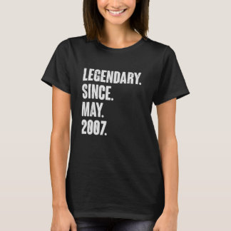 Legendary Since May 2007  15 Year Old  15th Birthd T-Shirt