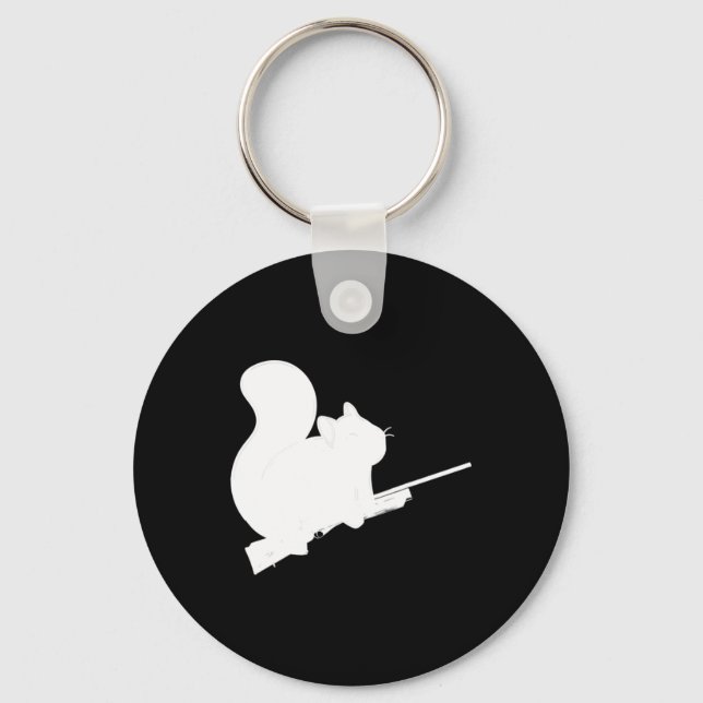 Legendary Squirrel Hunting Fight Byck Design Pelle Key Ring (Front)