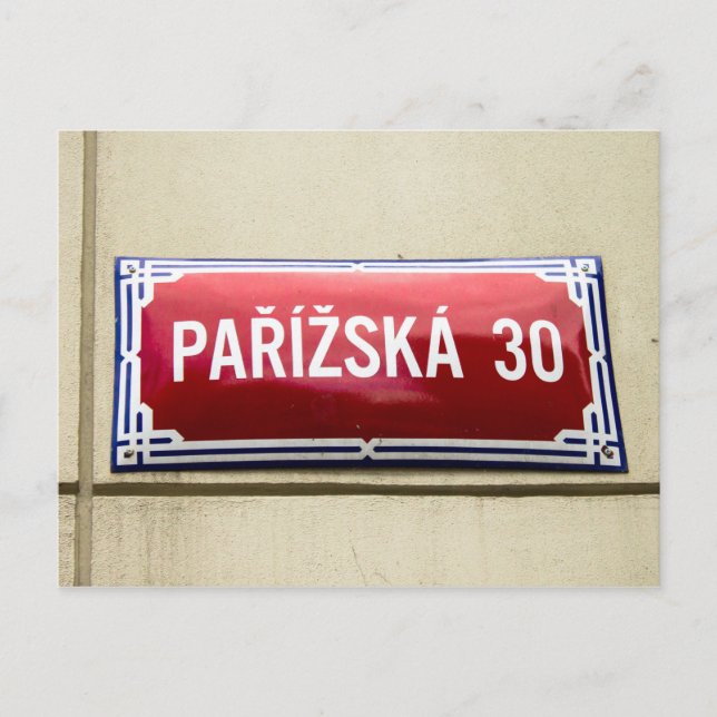 Legendary Street Sign of Prague Postcard (Front)