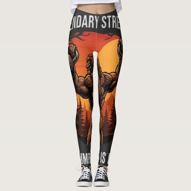Legendary Strength Commitment Is Real | Gym Life Leggings (Front)