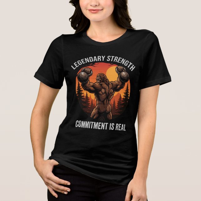 Legendary Strength Commitment Is Real | Gym Life Tri-Blend Shirt (Front)