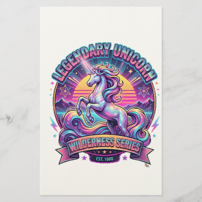 Legendary Unicorn Double Sided Stationery (Front)