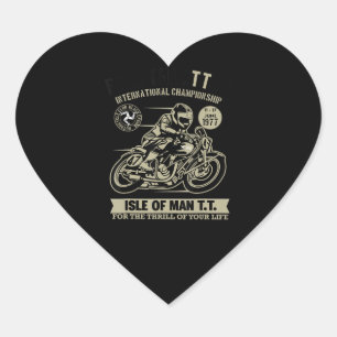 Legendary With Motorcycle Racing Art Gift Heart Sticker
