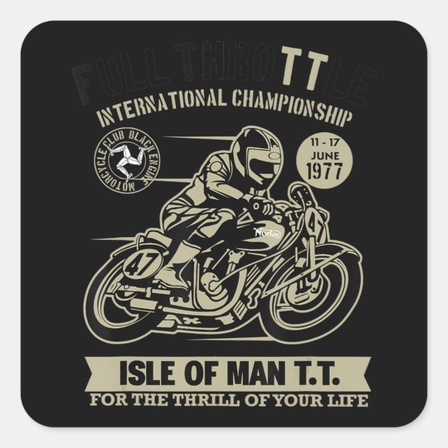 Legendary With Motorcycle Racing Art Gift Square Sticker (Front)
