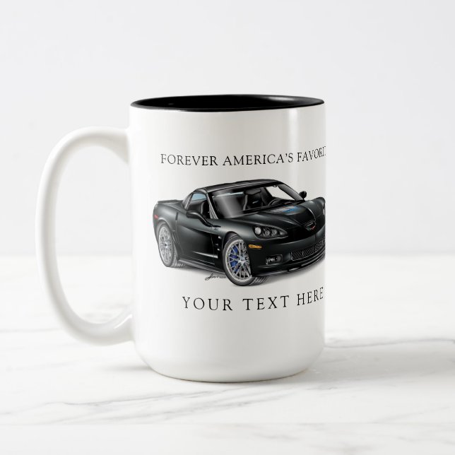 LEGENDARY ZEE-R-ONE AUTOMOBILE ART Two-Tone COFFEE MUG (Left)