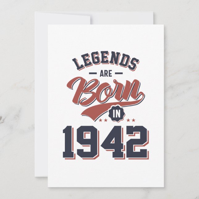 Legends Are Born in 1942 Birthday Gift Thank You Card (Front)