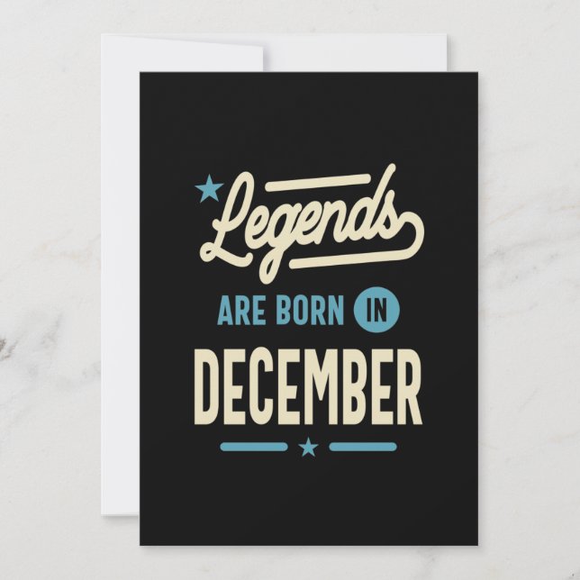 Legends are Born in December - December Birthday Invitation (Front)