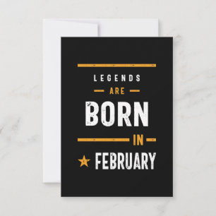 Legends Are Born In February RSVP Card