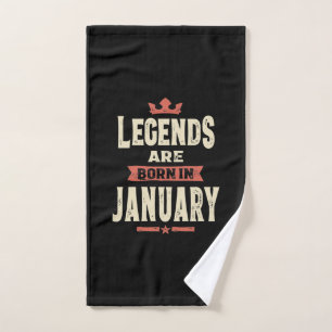 Legends are Born in January - January Birthday Hand Towel
