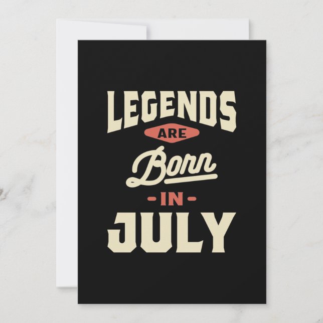 Legends are Born in July - July Birthday Thank You Card (Front)