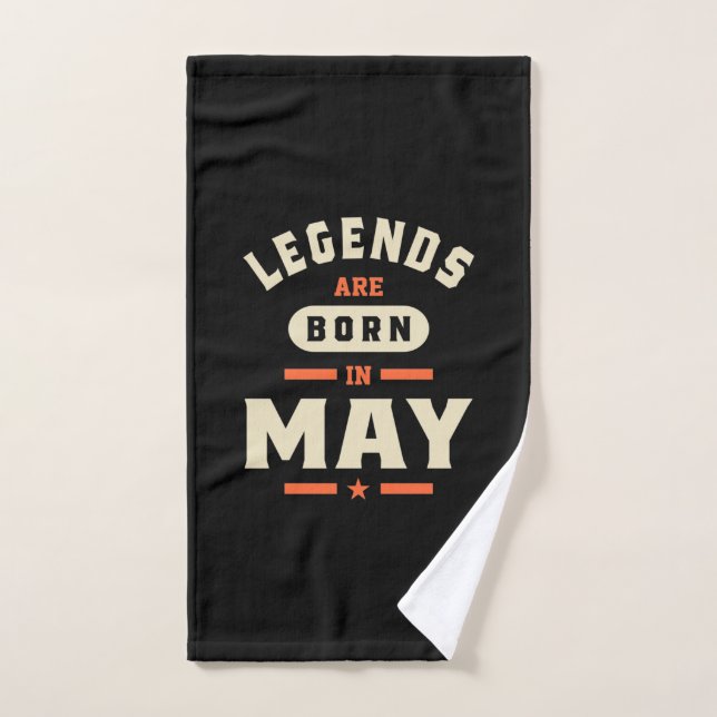 Legends are Born in May - May Birthday Hand Towel (Hand Towel)
