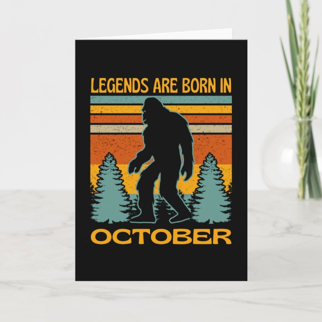 Legends Are Born In October Bigfoot Card (Front)