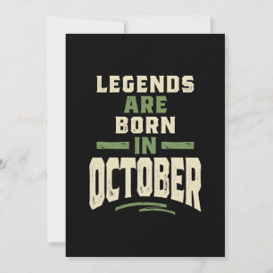 Legends are Born in October - October Birthday Thank You Card