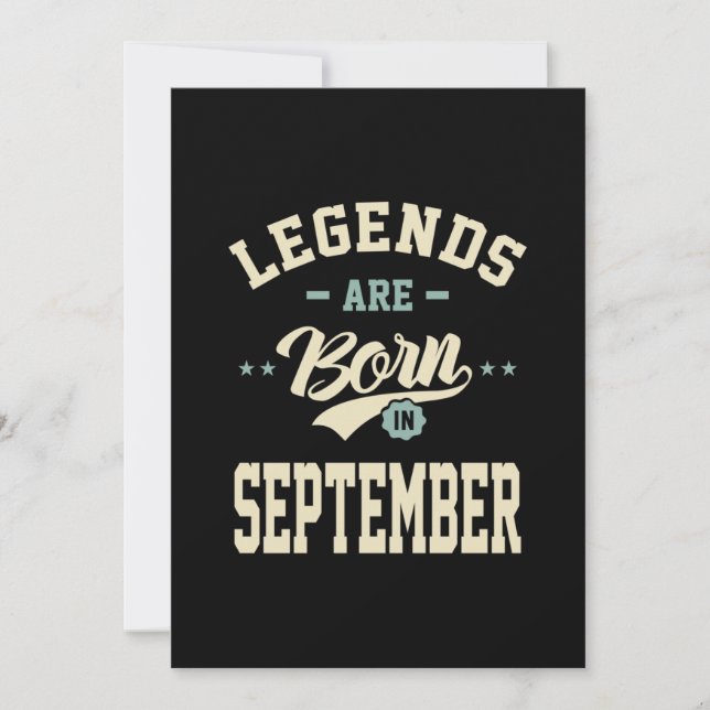 Legends are Born in September - September Birthday Invitation (Front)