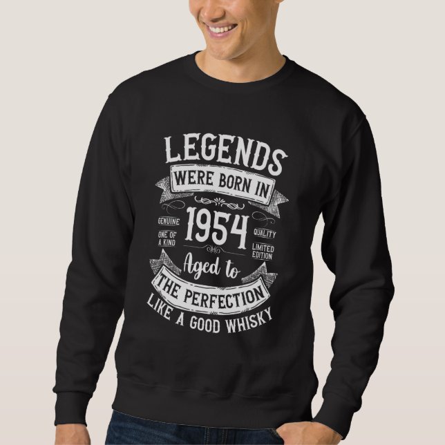 Legends Born In 1954 Aged Like A Good Whisky Legen Sweatshirt (Front)