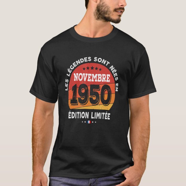 Legends Born In November 1950 72th Birthday 72 Yea T-Shirt (Front)
