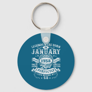 Legends Born January 1958 Vintage Key Ring
