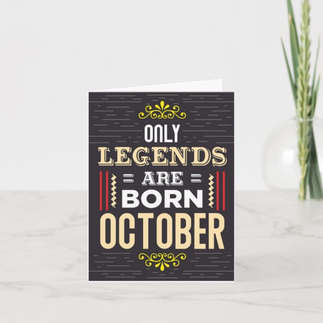 Legends Born October Birthday Card (Front)