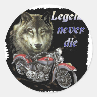 legends never die classic round sticker