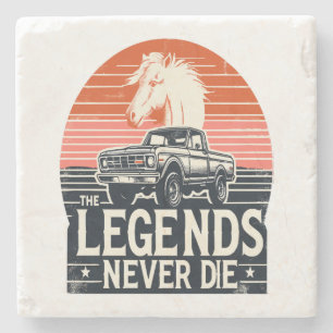 Legends never die stone coaster