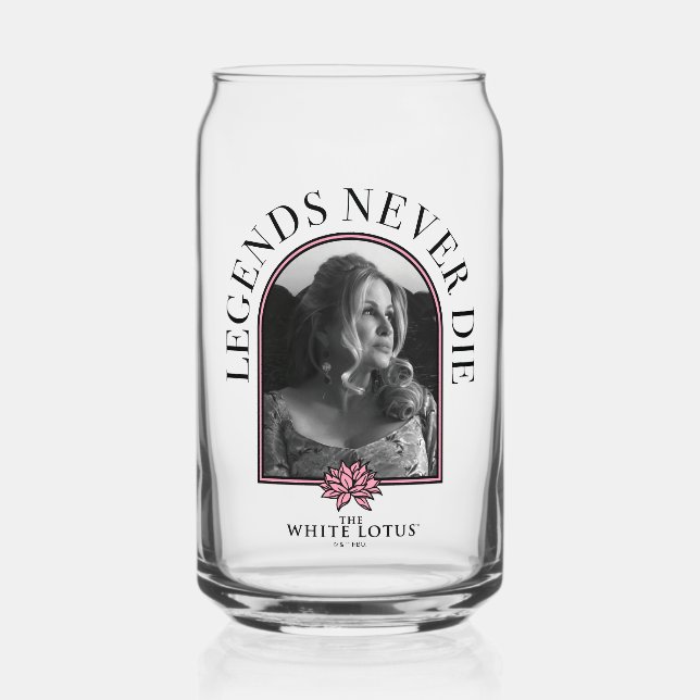 Legends Never Die - The White Lotus Can Glass (Front)