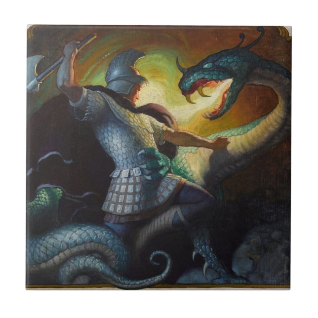Legends of Charlemagne by Newell Convers Wyeth Ceramic Tile (Front)