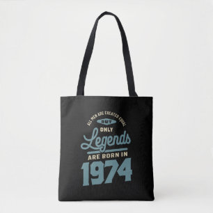 Legends Since 1974 Birthday Gift Tote Bag