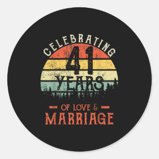 Legends Vintage 41 Years Marriage Anniversary Crew Classic Round Sticker