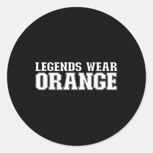 Legends Wear Orange Spirit Wear Team Game Colour W Classic Round Sticker