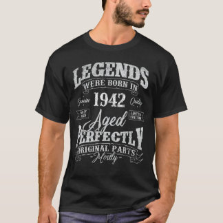 Legends Were Born In 1942 Year Of Birth Birthday T-Shirt