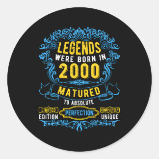 Legends Were Born In 2000 Classic Round Sticker